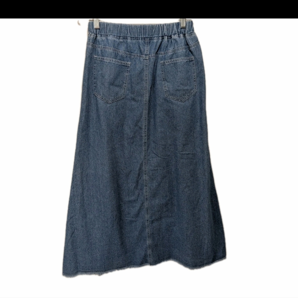 NWT Chartou Denim A Line Maxi Skirt S Festival Bohemian Western Festival drs20 - Picture 4 of 10